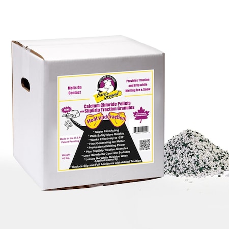 Bare Ground 40Lb Box Of  Calcium Chloride Pellets W/ Infused Traction Granules CCPSG-40